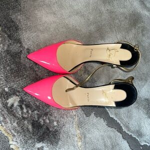 Christian Louboutin Pink and Gold Women's Heels